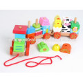 2015 New Item Hot Selling Wooden Car Set Colorful Pulling Toys for Kids